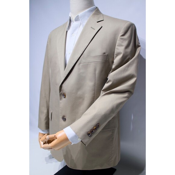 Brooks Brothers Suit Beige Coolmax Cotton Poly Men 42S (Pants Tailored to 34x27) - Picture 6 of 15